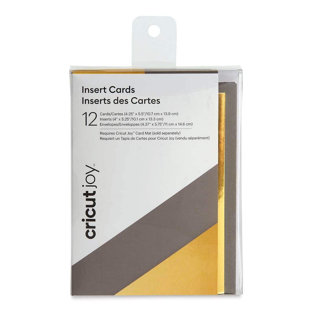 Open in modal - Cricut Joy Cards, Inserts, and Envelopes - Gray/Gold Metallic, Package of 12 (In packaging)