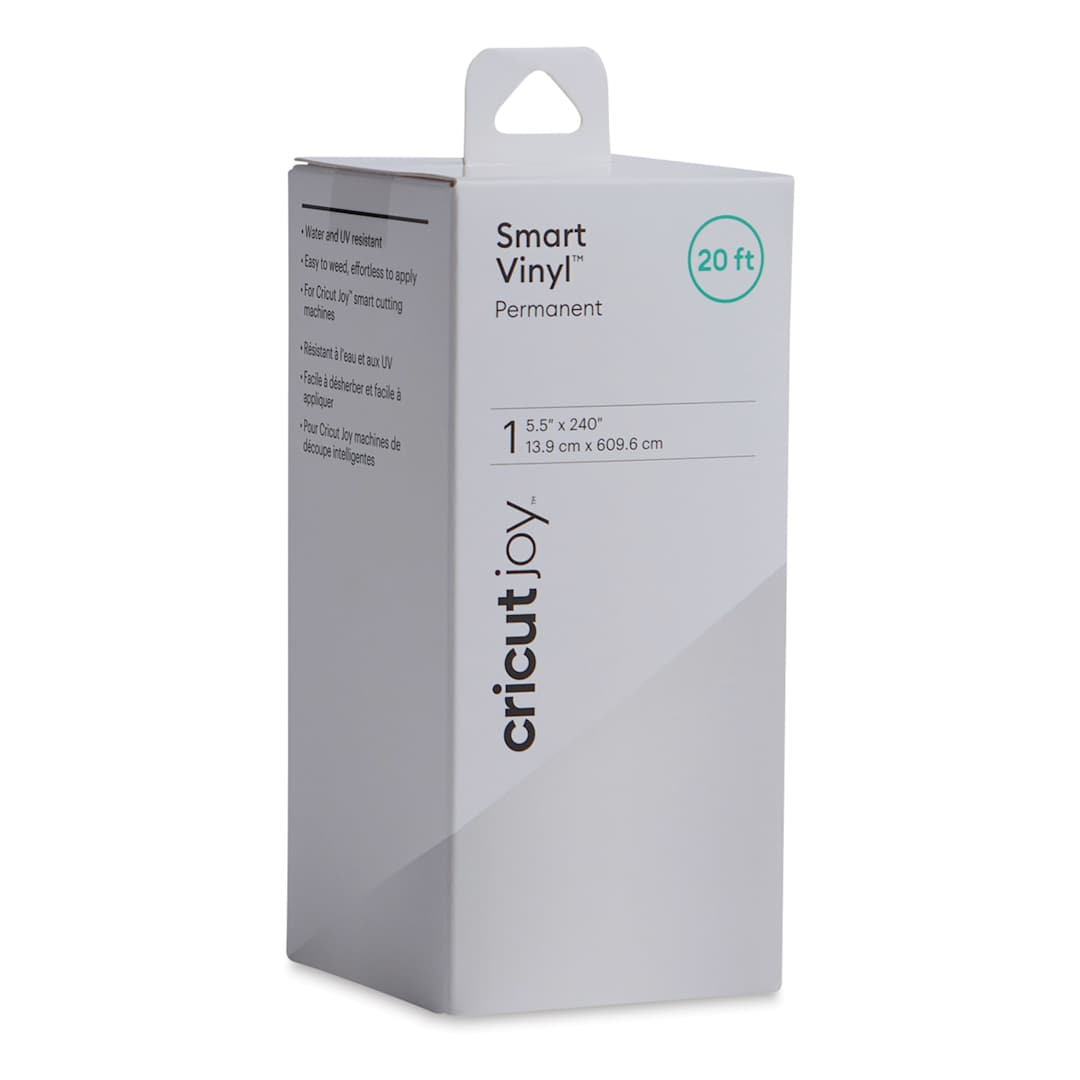 Open in modal - Cricut Joy Permanent Smart Vinyl - White, 5-1/2" x 20 ft, Roll (In packaging)
