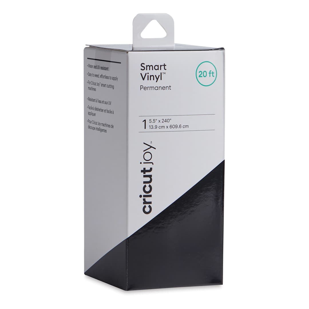 Open in modal - Cricut Joy Permanent Smart Vinyl - Black, 5-1/2" x 20 ft, Roll (In packaging)