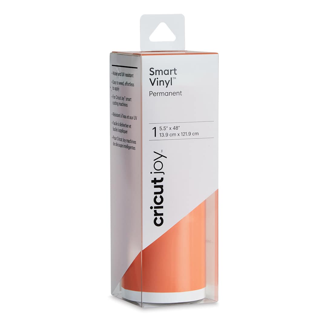 Open in modal - Cricut Joy Permanent Smart Vinyl - Orange, 5-1/2" x 48", Roll (In packaging)