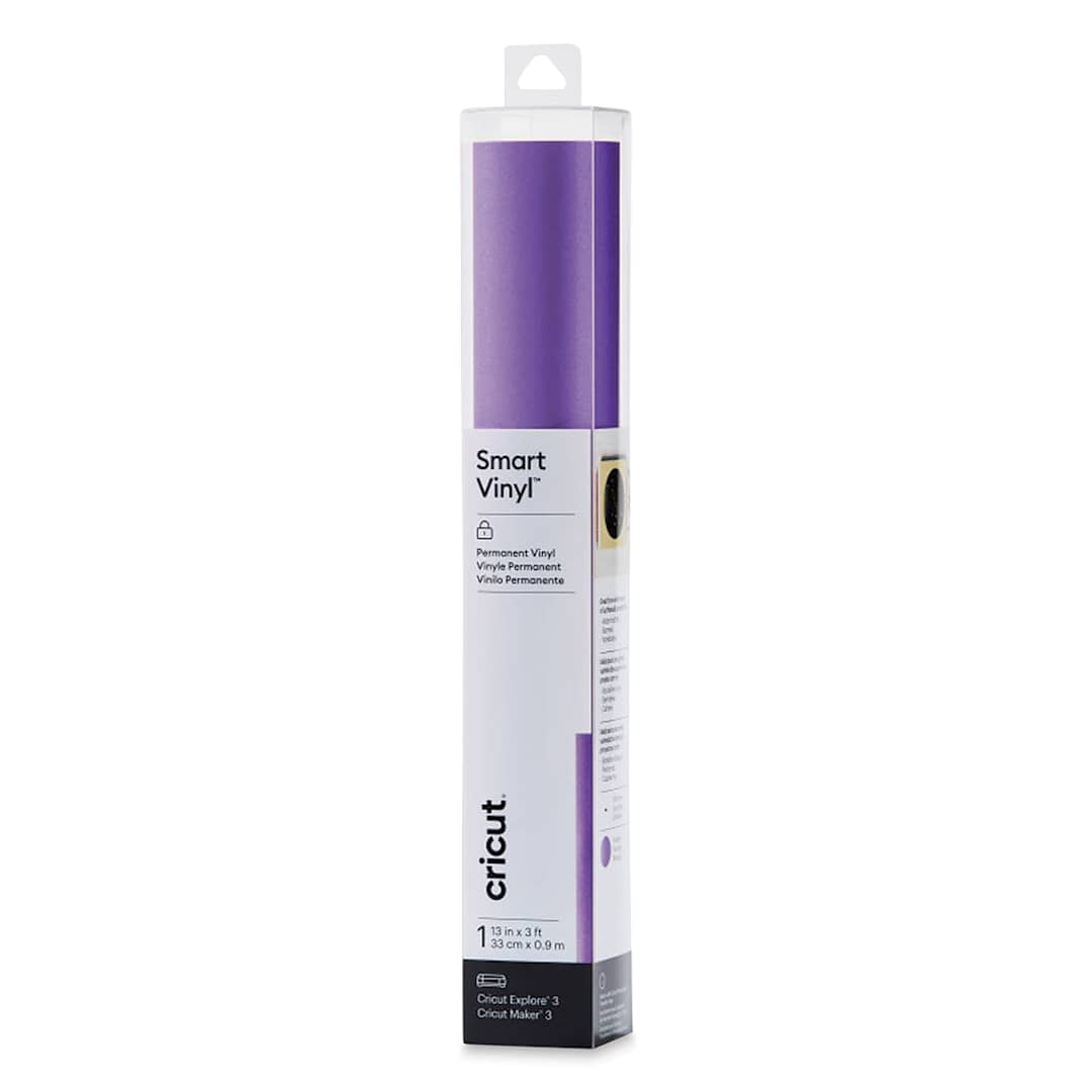 Open in modal - Cricut Permanent Smart Vinyl - Purple, Shimmer, 13" x 3 ft, Roll (In packaging)