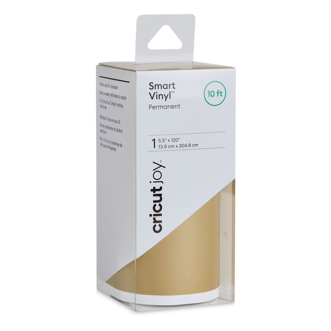 Open in modal - Cricut Joy Permanent Smart Vinyl - Gold, 5-1/2" x 10 ft, Roll (In packaging)