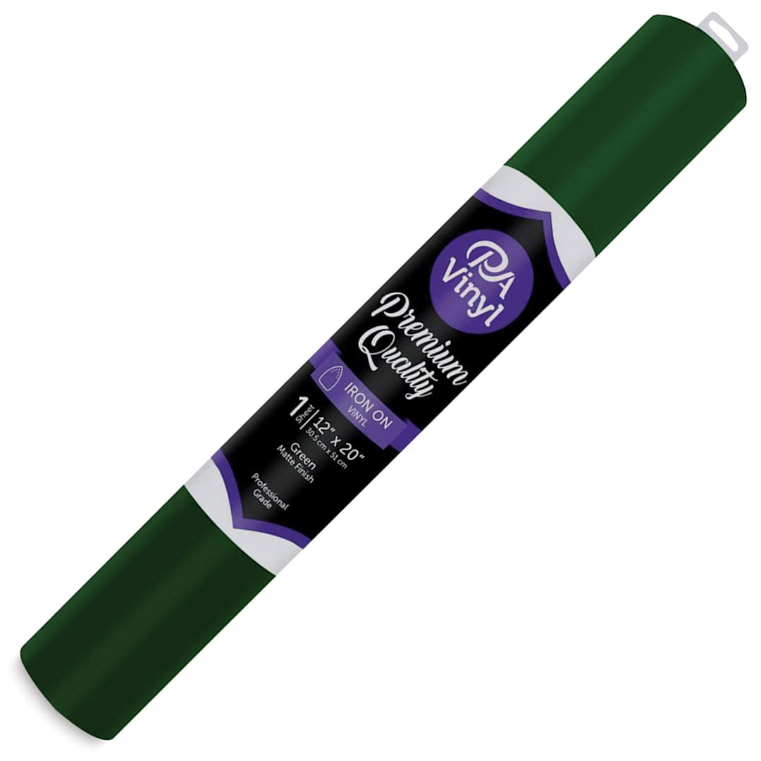 Open in modal - PA Vinyl Iron-On Vinyl - Matte Green, 12" x 20"