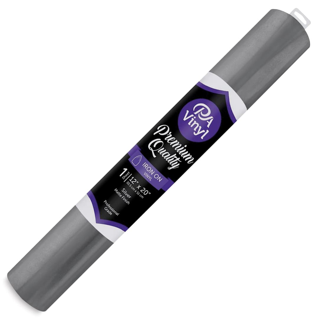 Open in modal - PA Vinyl Iron-On Vinyl - Matte Silver, 12" x 20"