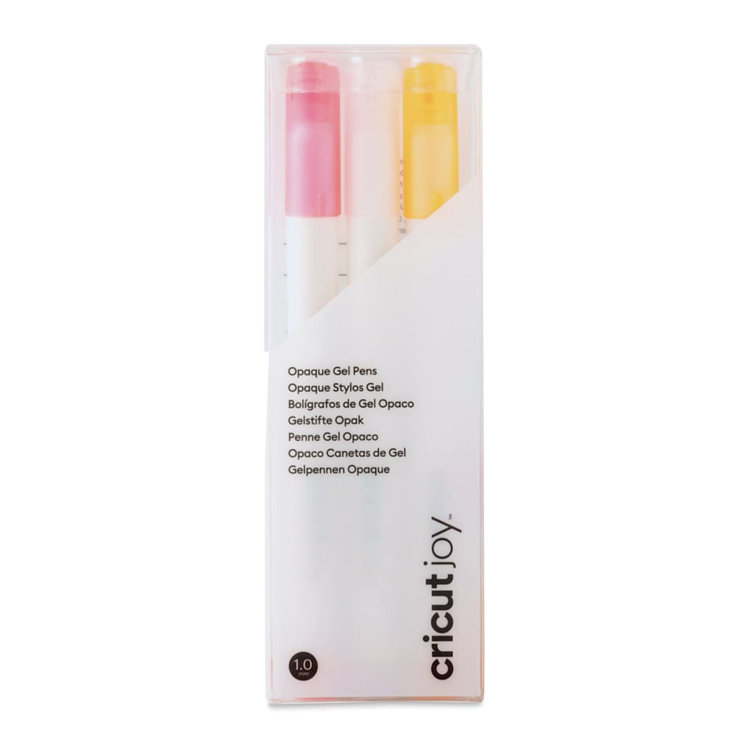 Open in modal - Cricut Joy Gel Pens - Opaque Warm, Set of 3, front of the packaging