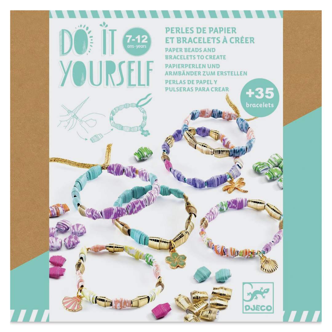 Open in modal - Djeco Do It Yourself Paper Bead Bracelets Kit front of packaging