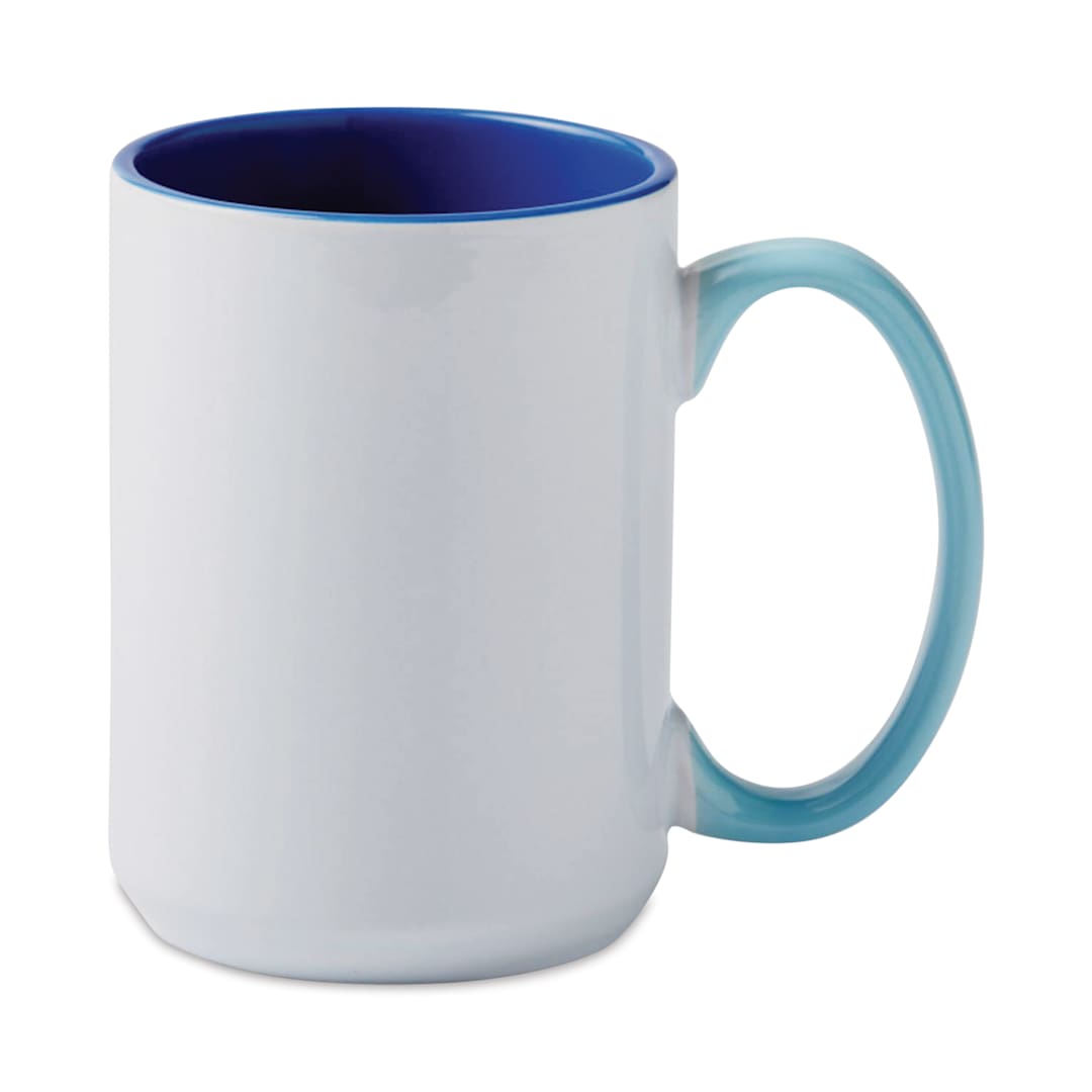 Open in modal - Cricut Mug Blank - Beveled, 15 oz, Ocean, front view.