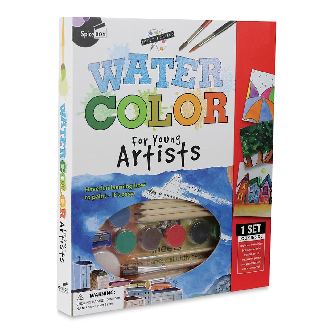 Open in modal - SpiceBox Petit Picasso Watercolor Kit (Front of packaging, Angled)