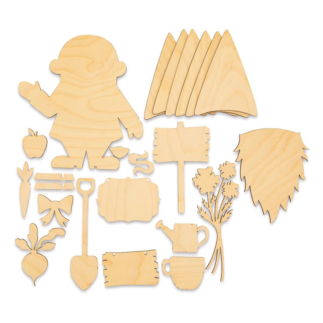 Open in modal - Leisure Arts Wooden Gnome Kit (Kit contents)