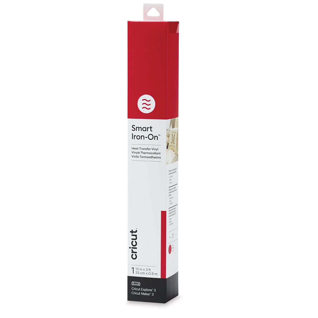 Open in modal - Cricut Smart Iron-On Heat Transfer Vinyl - Red, 13" x 3 ft, Roll (In packaging)
