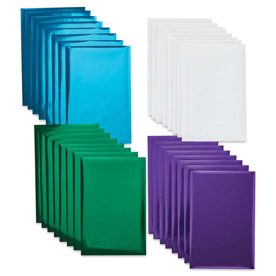 Open in modal - Cricut Foil Transfer Sheets - Jewel Sampler, 4" x 6", Package of 24 (Sampler contents)