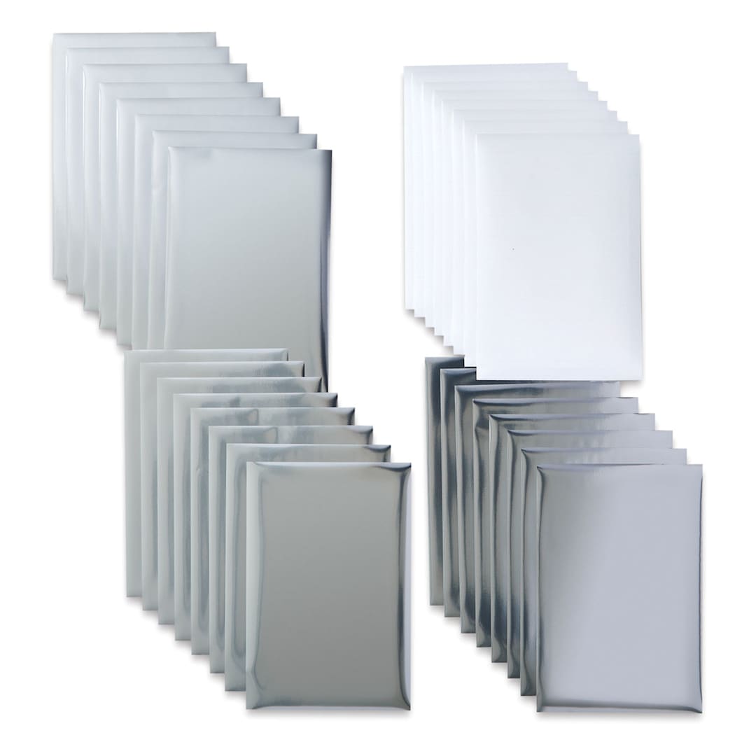 Open in modal - Cricut Foil Transfer Sheets - Silver, 4" x 6", Package of 24 (Package contents)