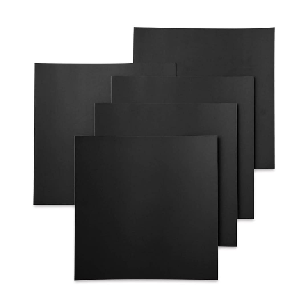 Open in modal - Cricut Smart Paper Sticker Cardstock - Black, 13" x 13", Package of 10 Sheets (Sheets out of packaging)