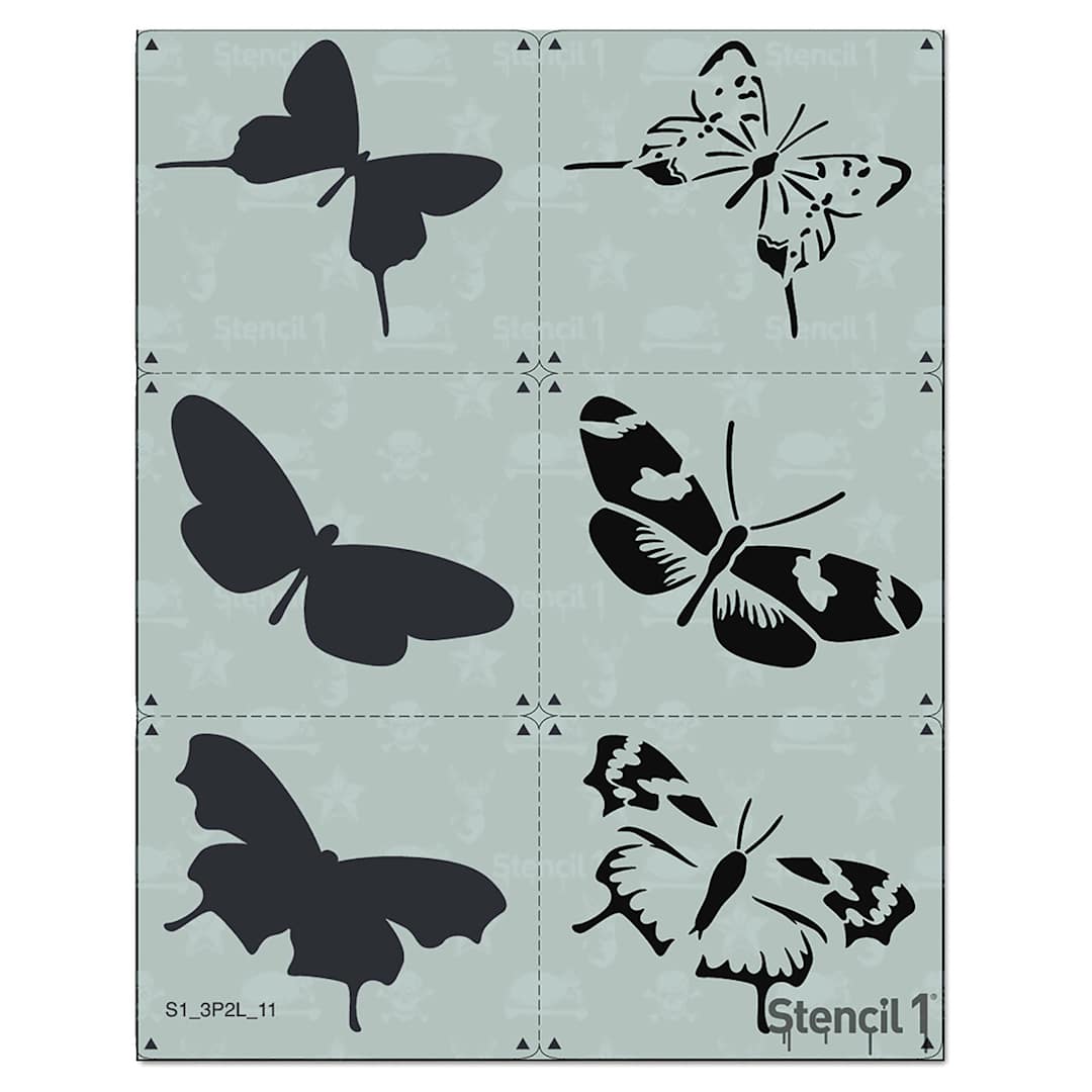 Open in modal - Stencil1 Multi-Layer Stencil, Butterflies, Pkg of 3, 2 Layer