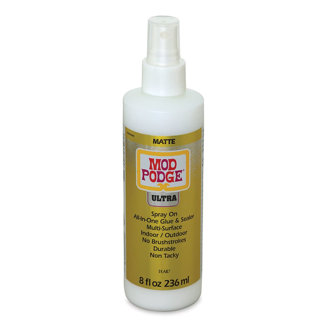 Open in modal - Mod Podge Ultra Spray Glue - Front of 8 oz bottle of Matte spray shown