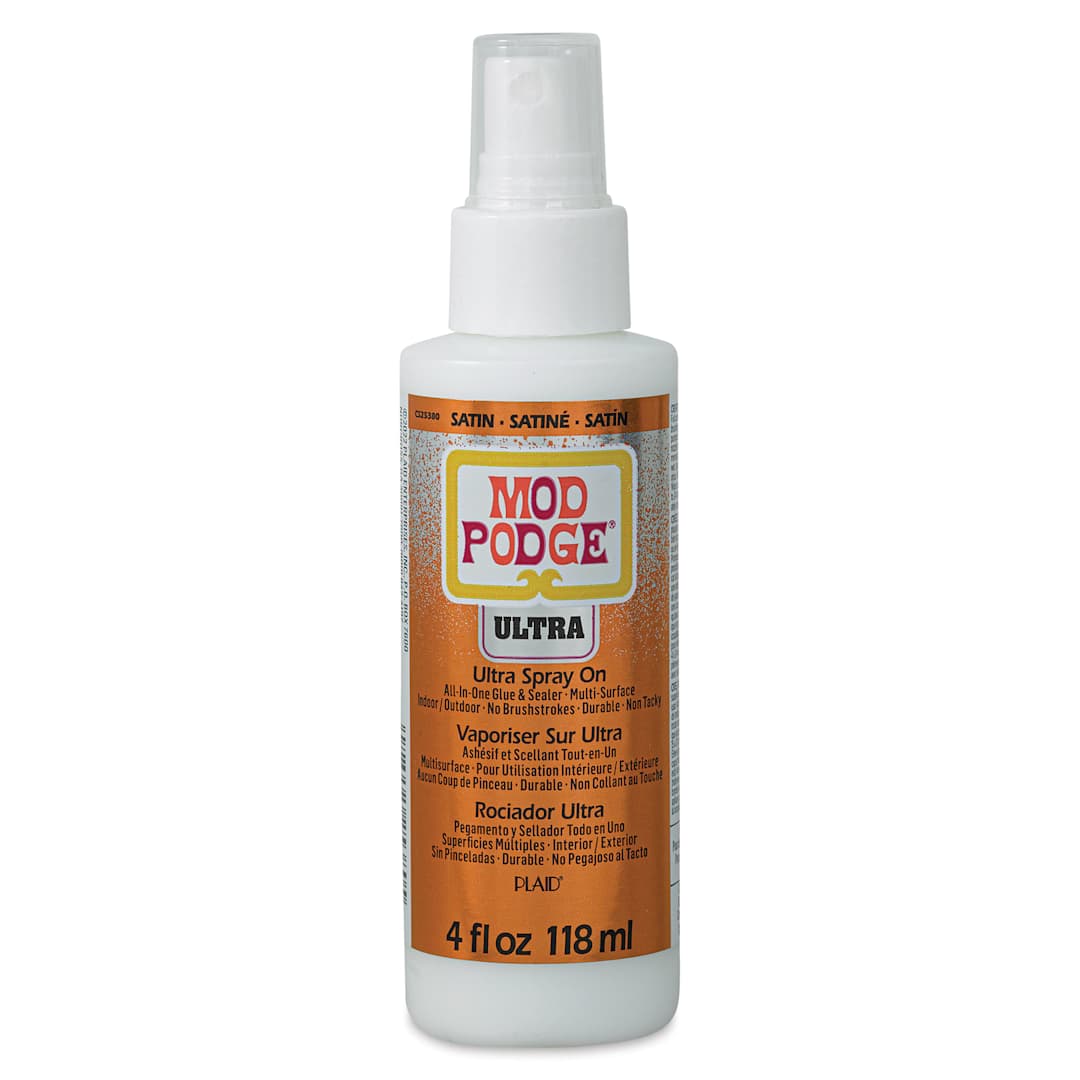 Open in modal - Mod Podge Ultra Spray Glue - Satin, 4 oz (Front of bottle)