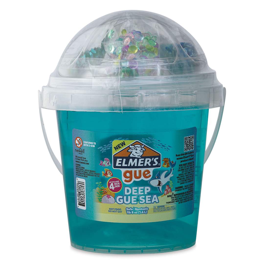 Open in modal - Elmer’s Gue Premade Slime -Deep Gue Sea, 1-1/2 lb With Mix-Ins, Front of Package