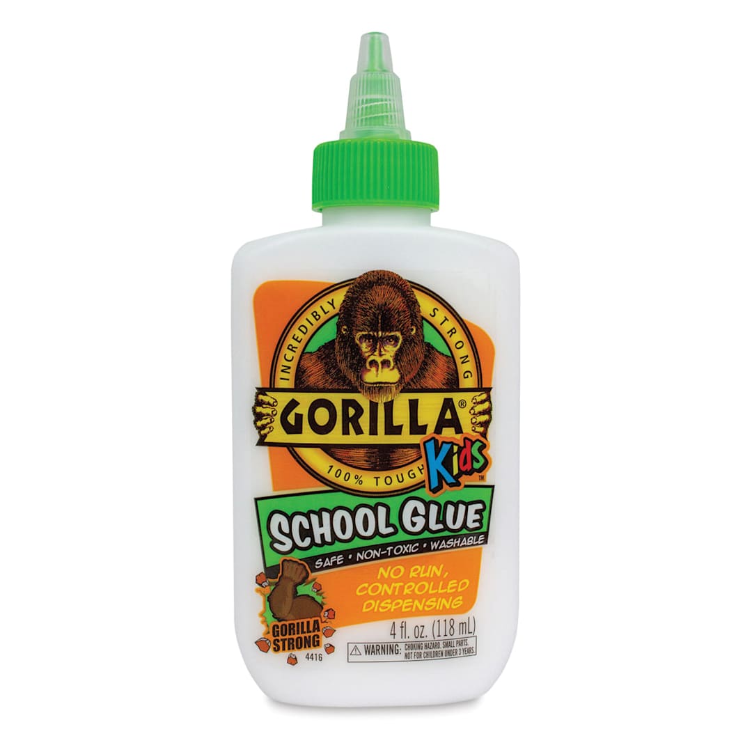 Open in modal - Gorilla Kids School Glue - front of 4 oz bottle shown