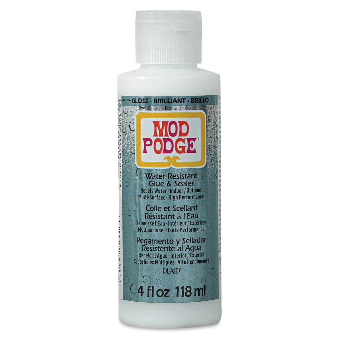 Open in modal - Mod Podge Water Resistant Glue and Sealer - 4 oz (Front of bottle)