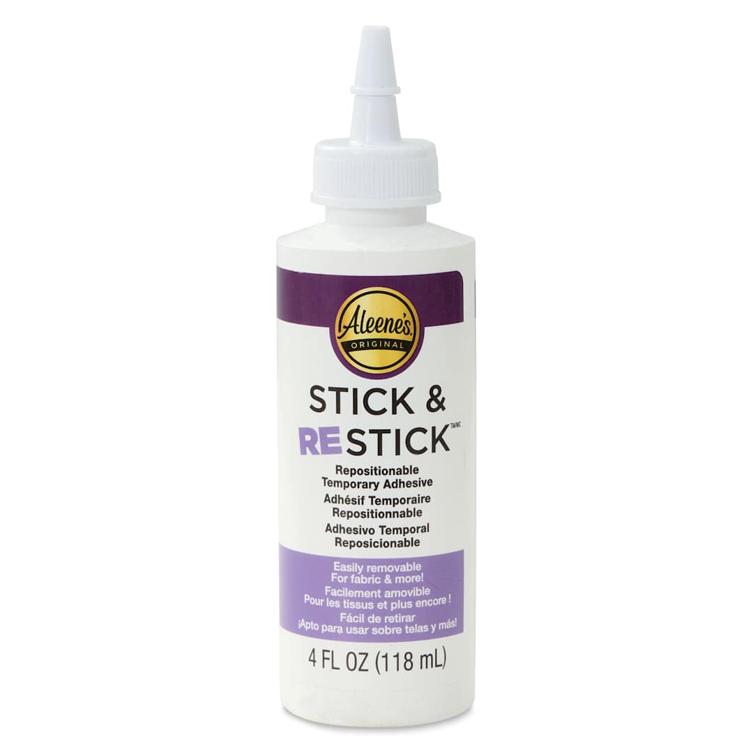 Open in modal - Aleene's Stick & Restick Repositionable Adhesive - 4 oz, front of the squeeze bottle
