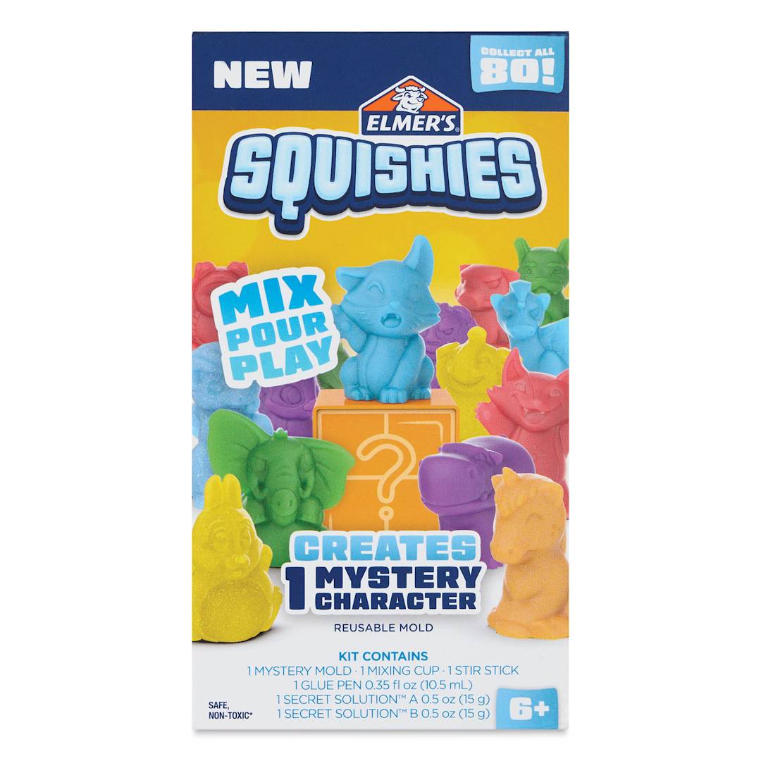 Open in modal - Elmer's Squishies Kit - Mystery Character, Pkg of 1, front of the packaging