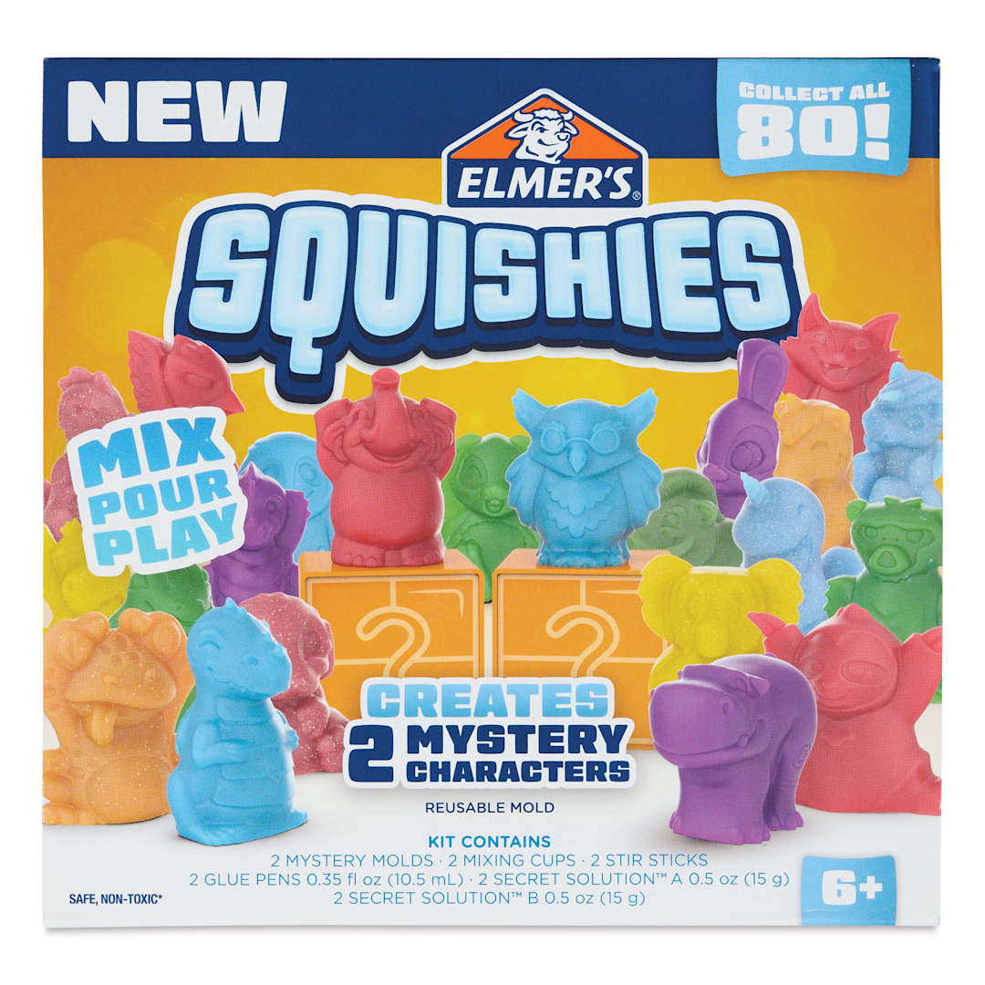 Open in modal - Elmer's Squishies Kit - Mystery Character, Pkg of 2, front of the packaging