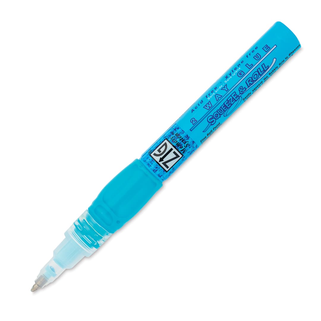 Open in modal - Kuretake Zig 2 Way Glue Pen - Squeeze & Roll - with cap removed