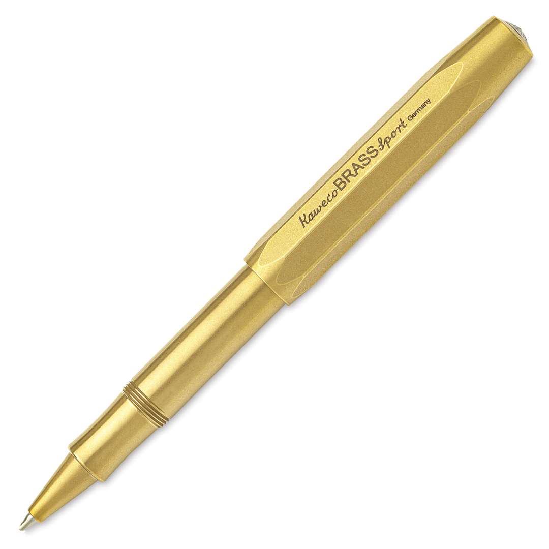 Open in modal - Kaweco Brass Sport Rollerball Pen - Black Ink