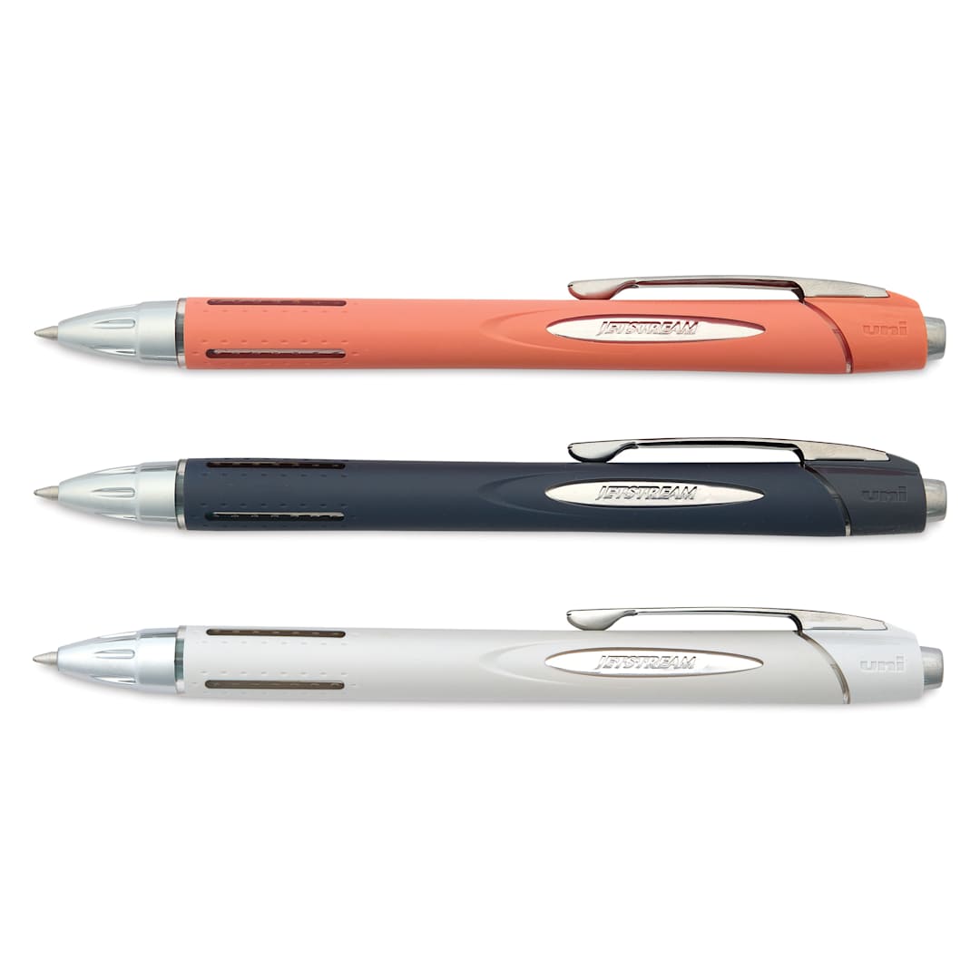 Open in modal - Uni-Ball Jetstream RT Retractable Ballpoint Pens - Assorted, 0.7 mm, Set of 3