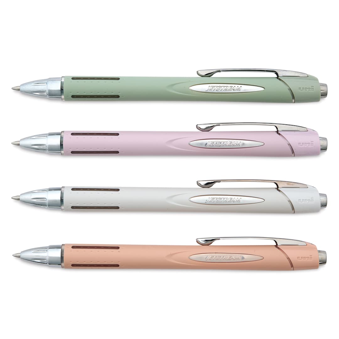 Open in modal - Uni-Ball Jetstream RT Retractable Ballpoint Pens - Soft Colors, 0.7 mm, Set of 4