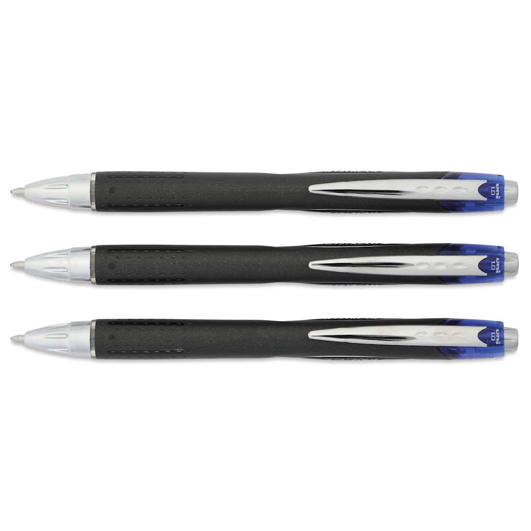 Open in modal - Uni-Ball Jetstream RT Retractable Ballpoint Pens - Blue, 1.0 mm, Set of 3, out of packaging