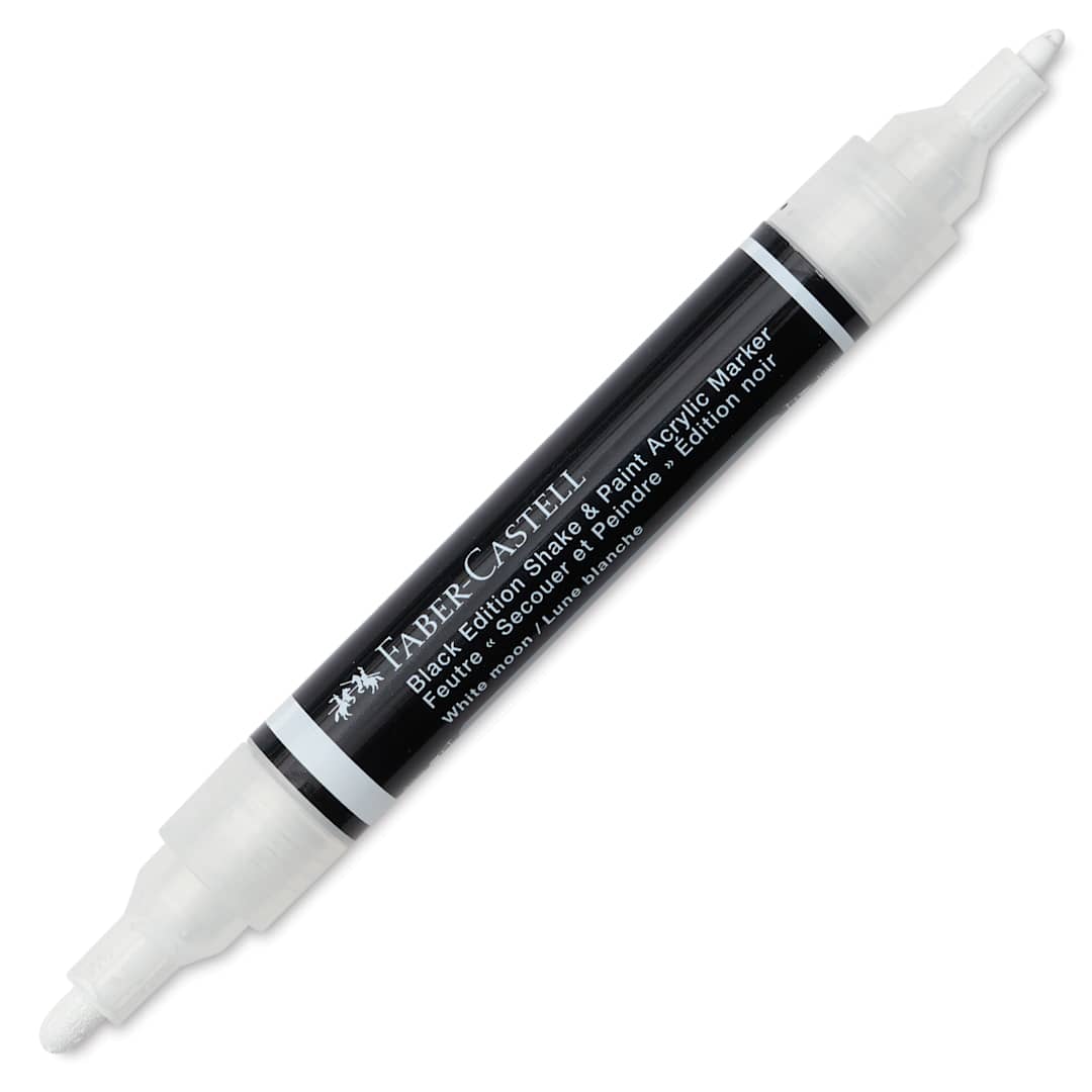 Open in modal - Faber-Castell Black Edition Twin Acrylic Marker - White, cap off