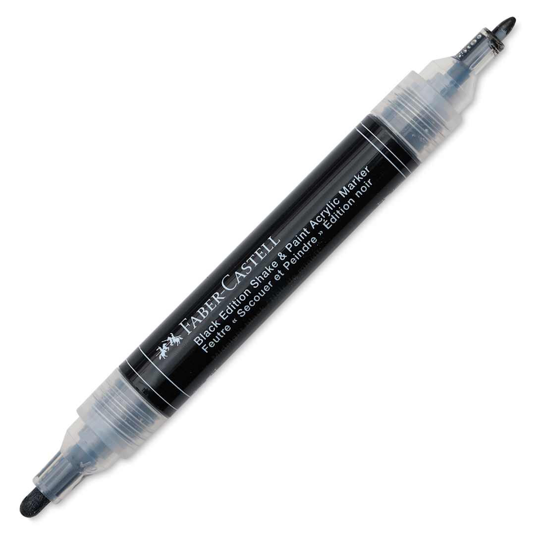 Open in modal - Faber-Castell Black Edition Twin Acrylic Marker - Black, cap off