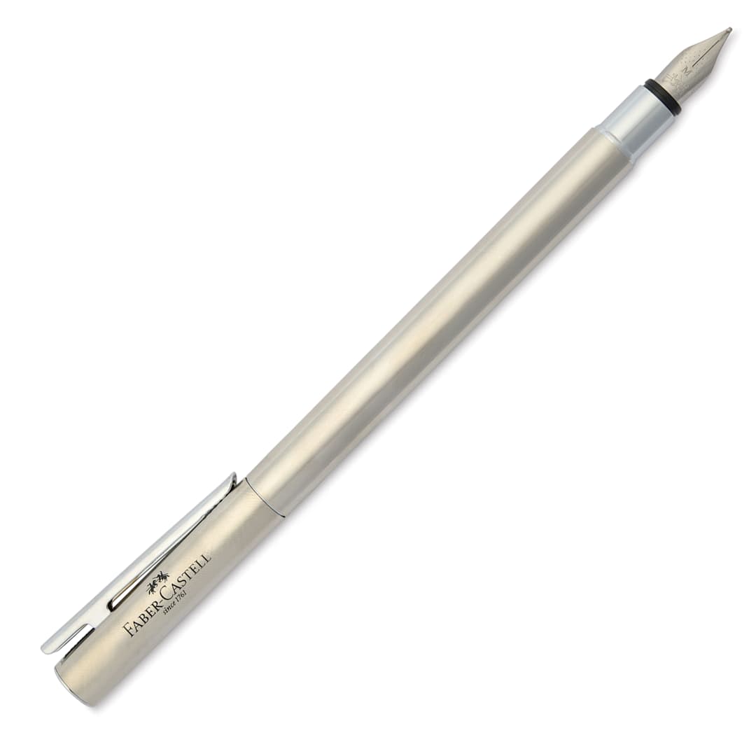 Open in modal - Faber-Castell Neo Slim Fountain Pen - Stainless Steel, Fine Tip (image shows a different size nib)