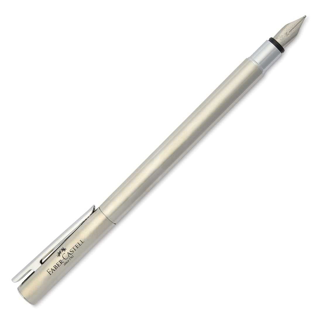 Open in modal - Faber-Castell Neo Slim Fountain Pen - Stainless Steel, Medium Tip