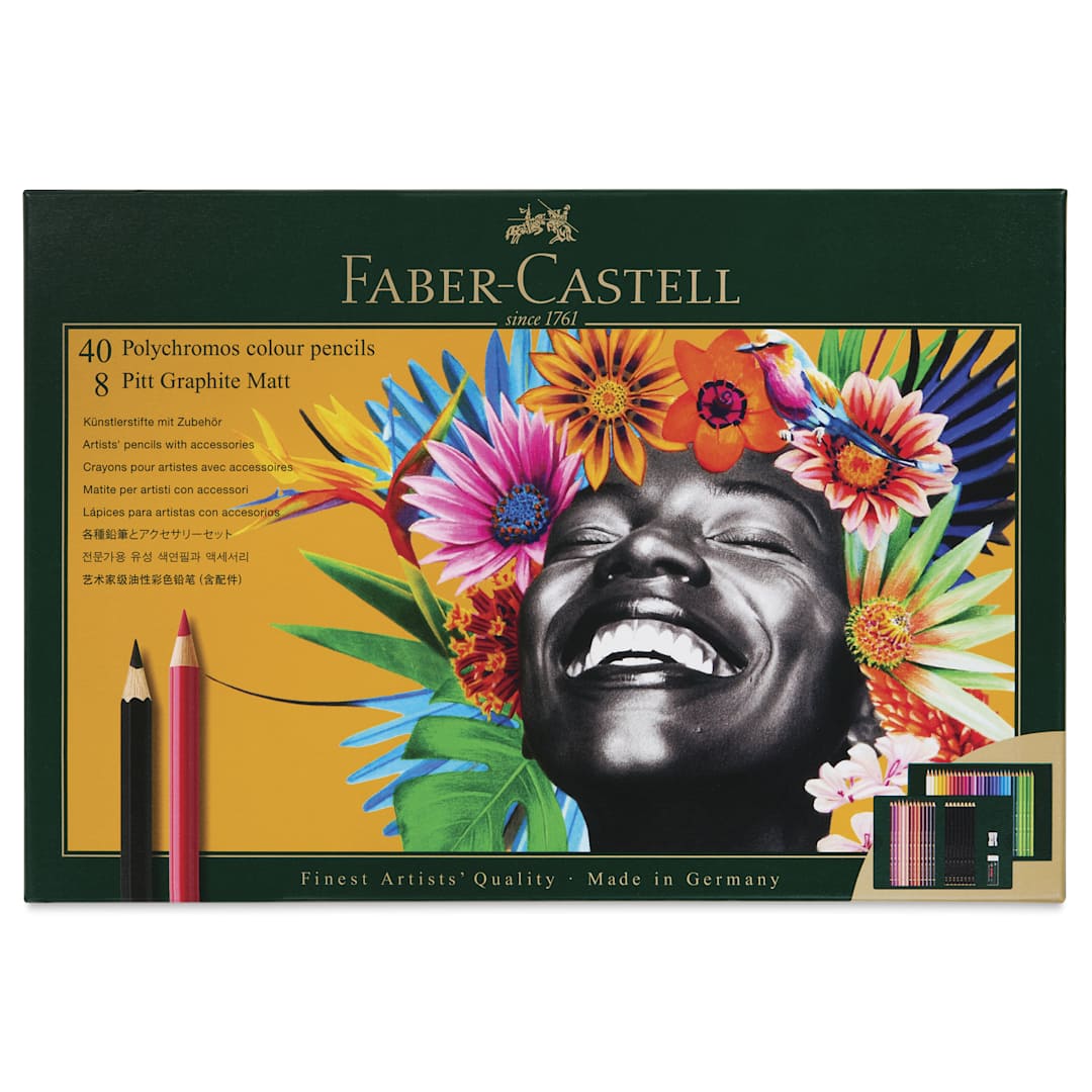 Open in modal - Faber-Castell Polychromos & Pitt Graphic Matte Gift Set - Assorted Colors, Set of 50 - front of packaging