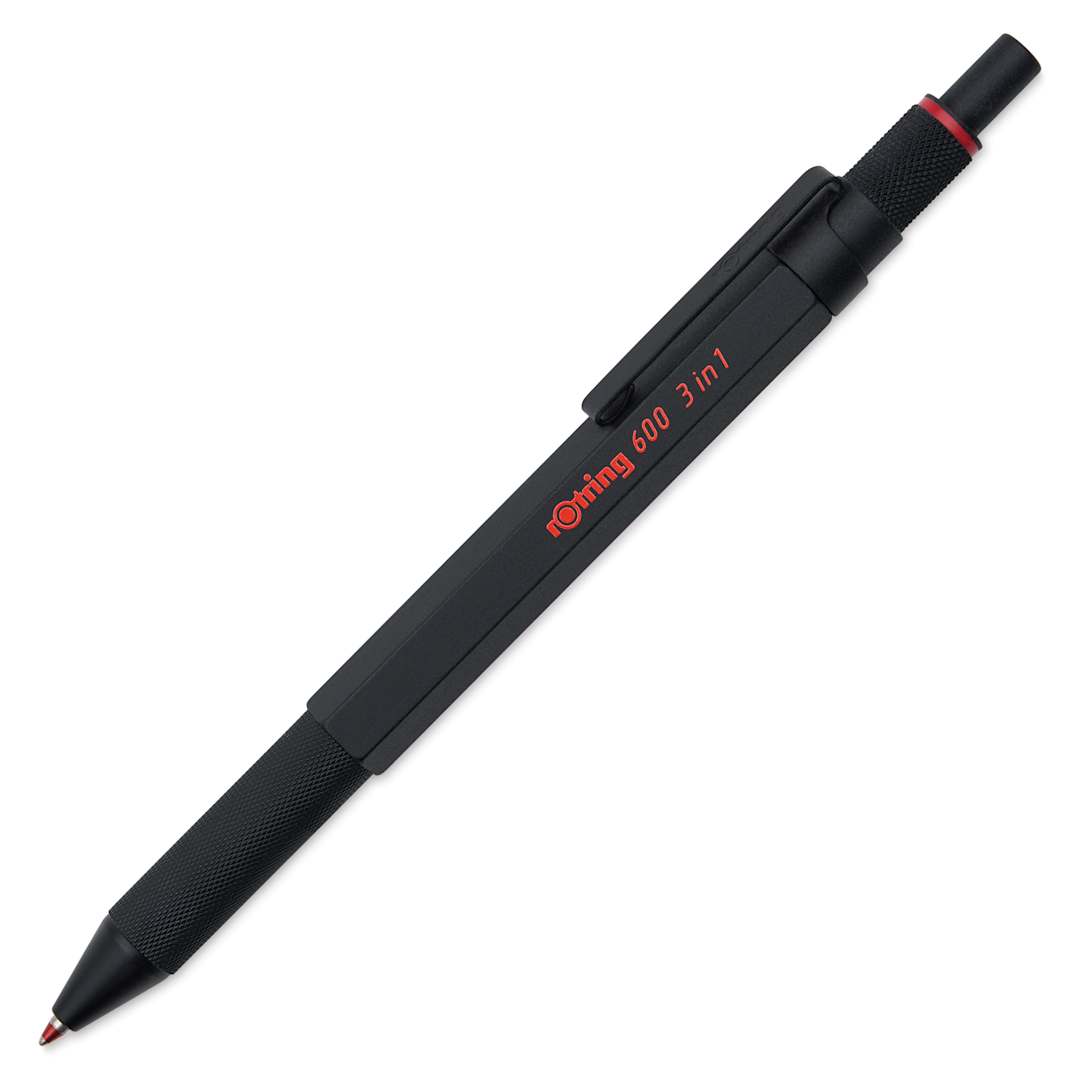 Open in modal - Rotring 600 3-in-1 Multicolor Ballpoint Pen and Mechanical Pencil - Black