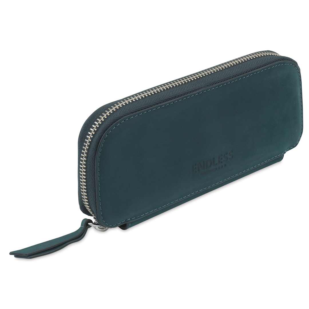 Open in modal - Endless Companion 3 Pen Pouch - Blue, pen case closed standing