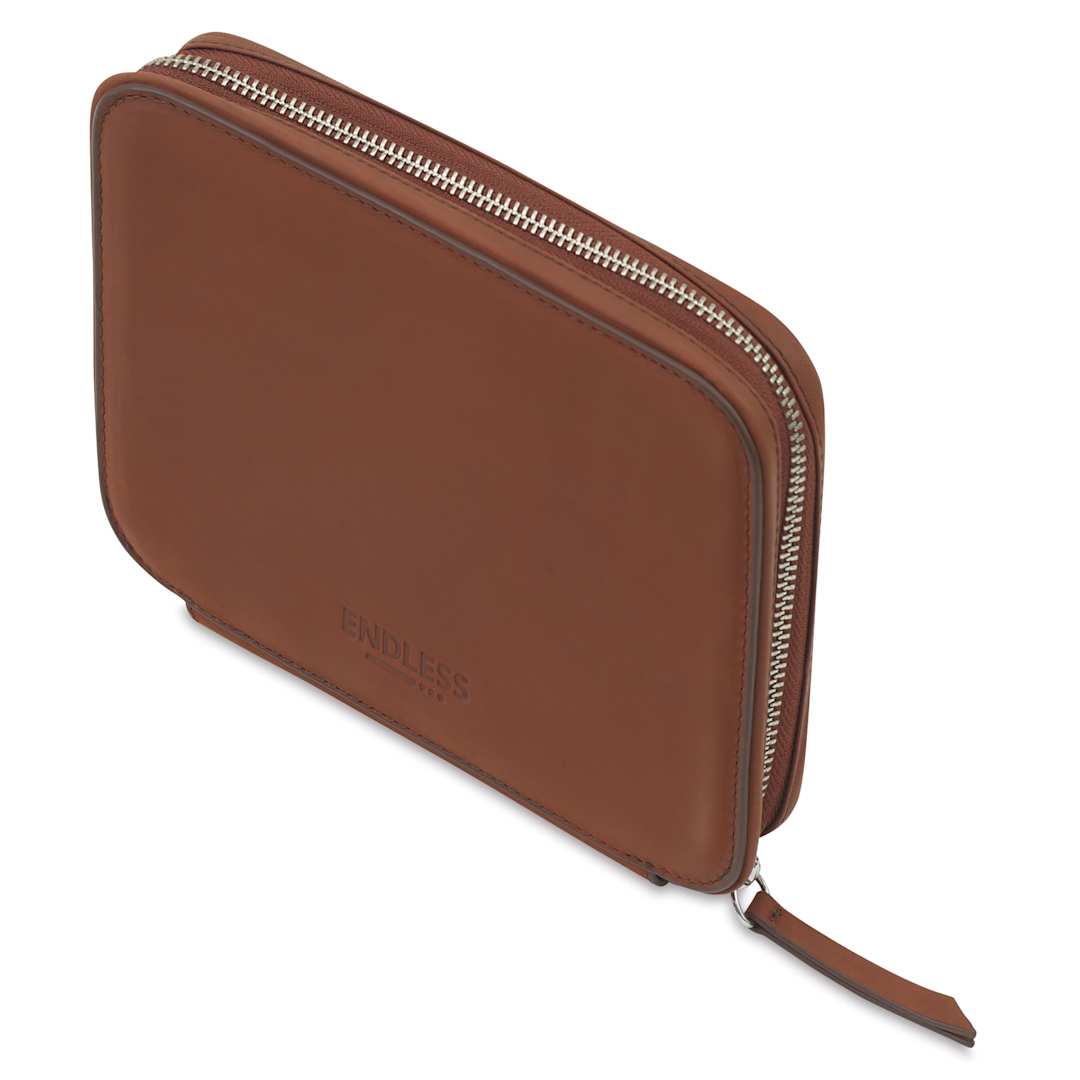 Open in modal - Endless Companion 10 Pen Pouch - Brown, pen case standing