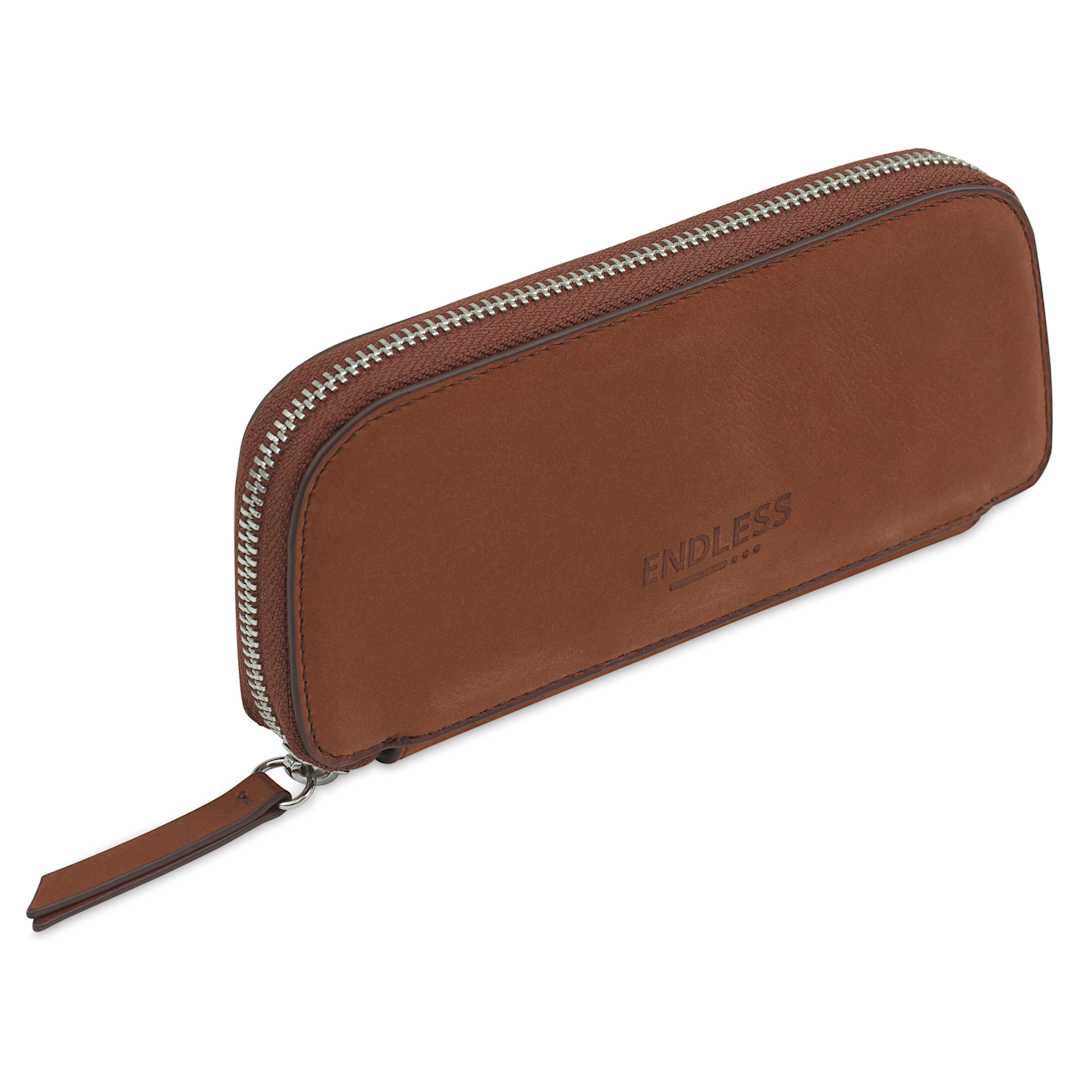 Open in modal - Endless Companion 3 Pen Pouch - Brown, pen case standing