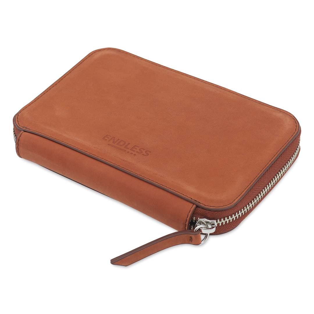 Open in modal - Endless Companion 5 Pen Pouch - Brown, pen case laid flat