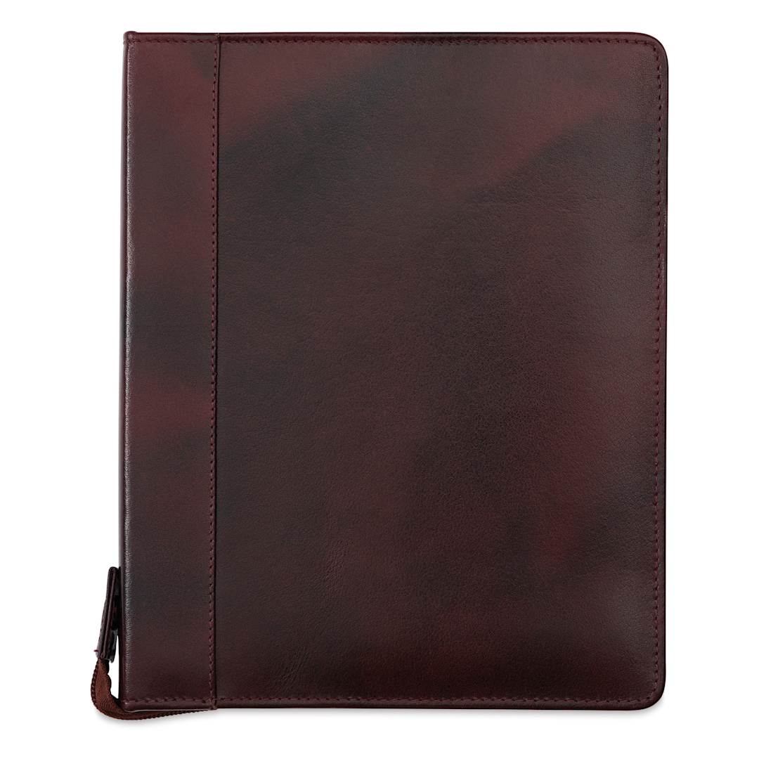 Open in modal - Girologio 24 Pen Leather Zip Case - Oxblood, 7.1" x 8.9"