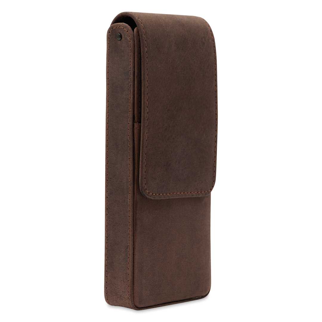Open in modal - Girologio 3 Leather Pen Case - Bomber Brown, side