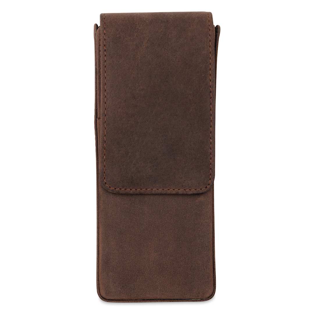 Open in modal - Girologio 3 Leather Pen Case - Bomber Brown