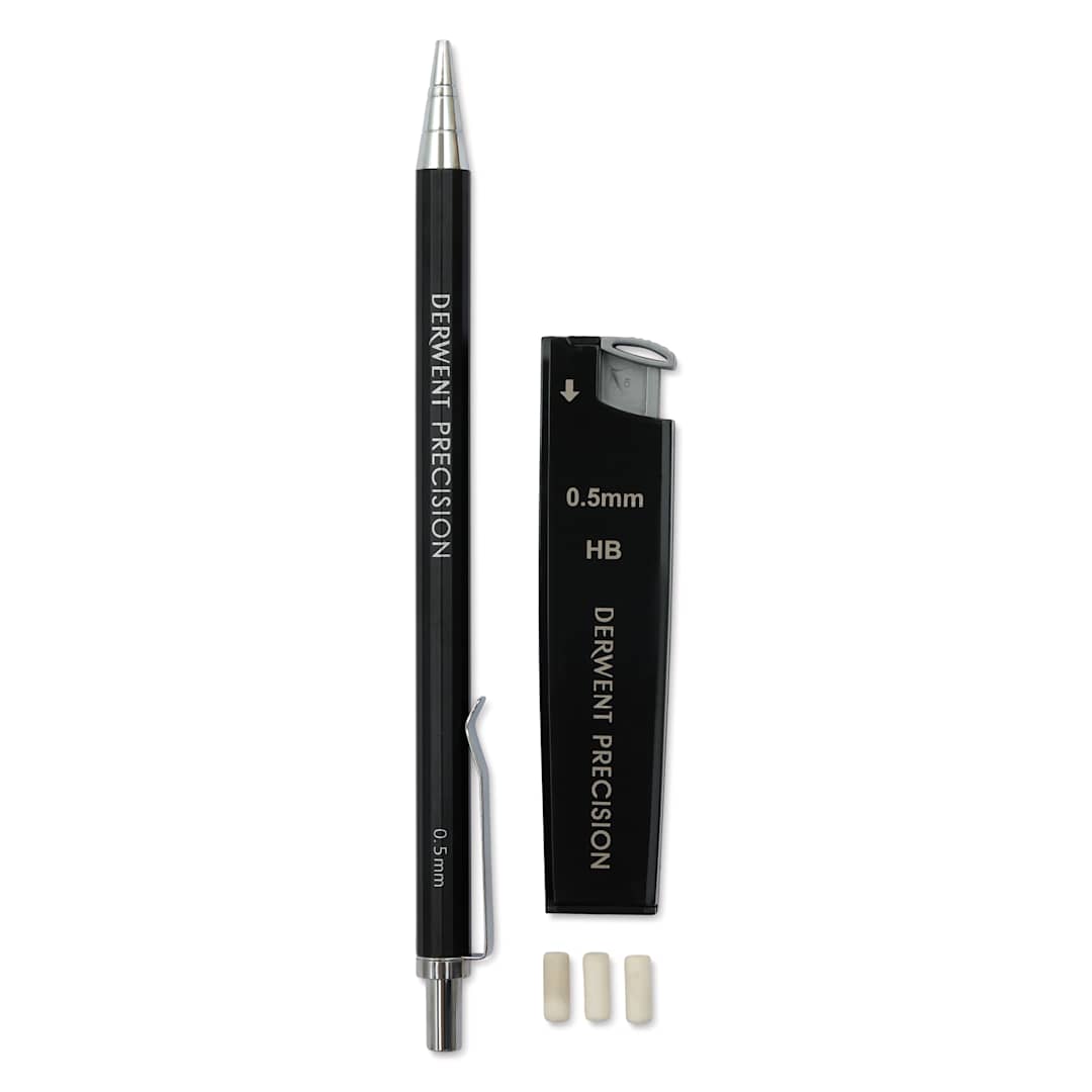 Open in modal - Derwent Precision Mechanical Pencil - Set of 5, contents laid out