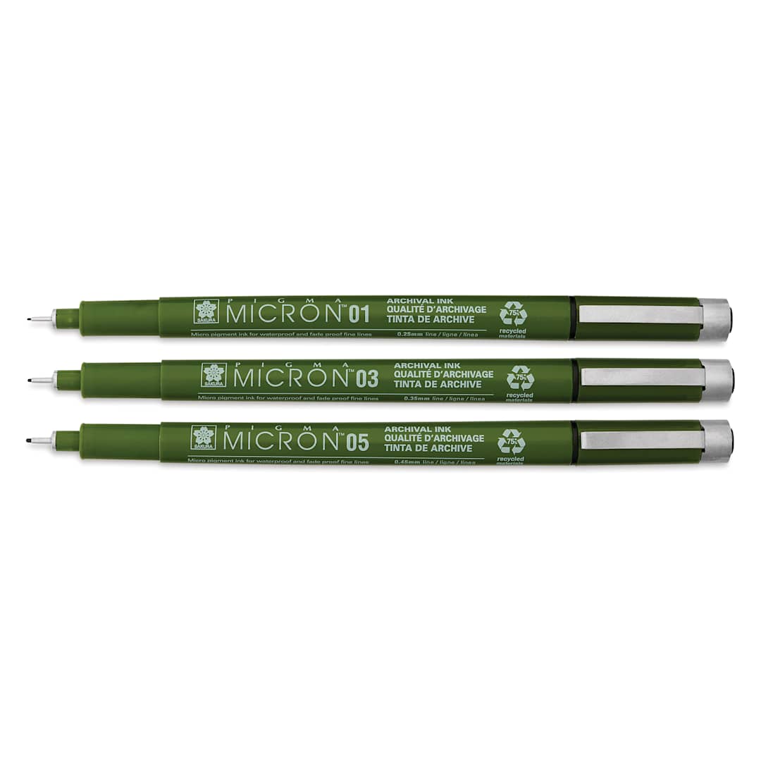 Open in modal - Sakura Pigma Micron Eco Pens - Set of 3, Black