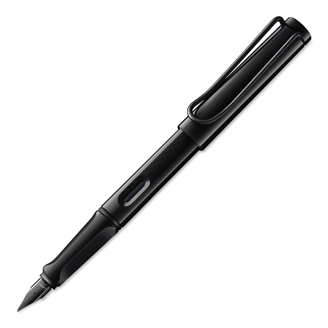 Open in modal - Lamy Safari Multi Ring Fountain Pen Set - Black, Fine Nib, uncapped