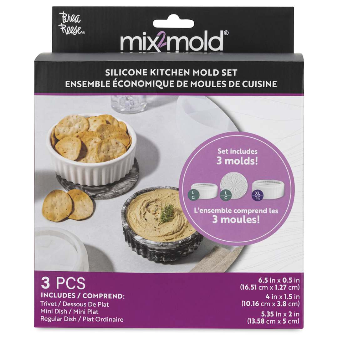 Open in modal - Brea Reese Mix2Mold Silicone Kitchen Molds - Set of 3 - front of packaging