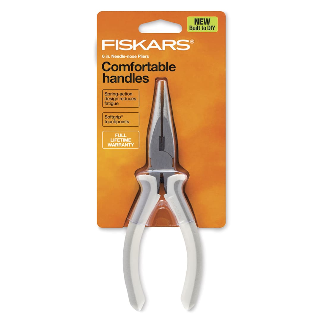 Open in modal - Fiskars Precision Needle-Nose Pliers - Front of blister package shown
