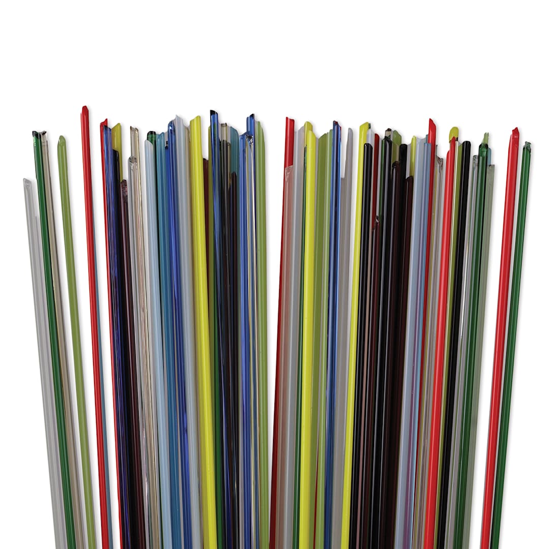 Open in modal - Oceanside Glass Fusible Glass Stringers - Mardi Gras Colors, 5 oz (close-up, colors are a random assortment)